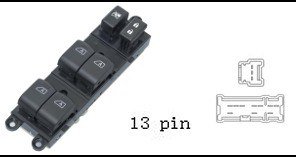 (مجموعة مفاتيح تحكم زجاج (ماستر) - نيسان M35/M45 | جهة السائق (FL) | 13 خط)